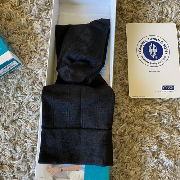 JOBST for Men Casual 20-30 mmHg Knee High Compression Socks Black Medium - Picture 5 of 5